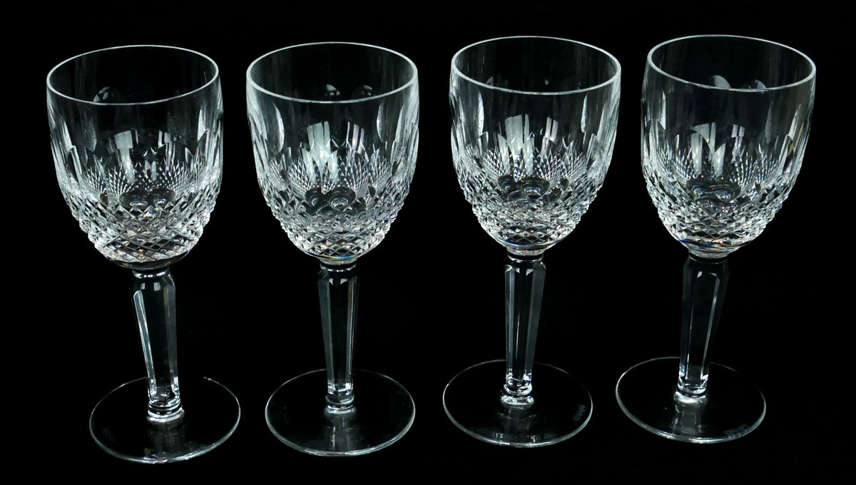 Four Waterford Crystal Colleen White Wine Glasses