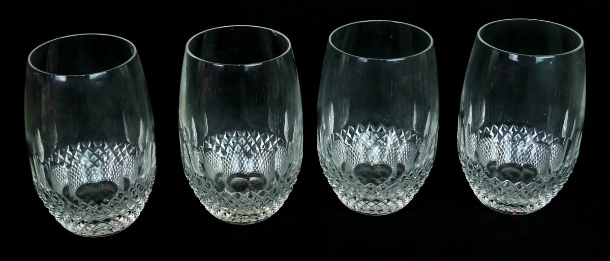 Four Waterford Crystal Colleen Stemless Glasses