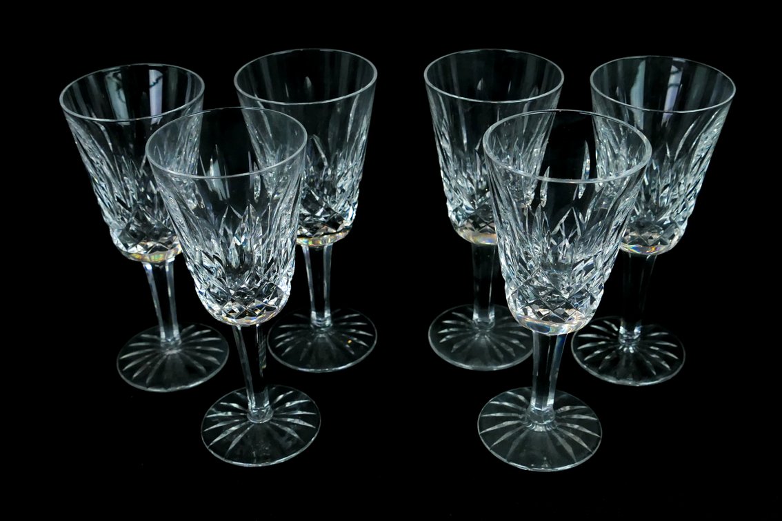 Six Waterford Lismore Sherry Glasses