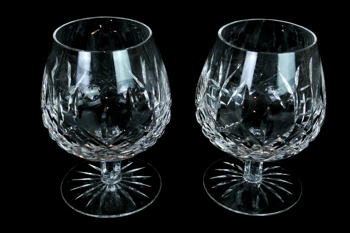 Two Waterford Crystal Lismore Brandy Snifters