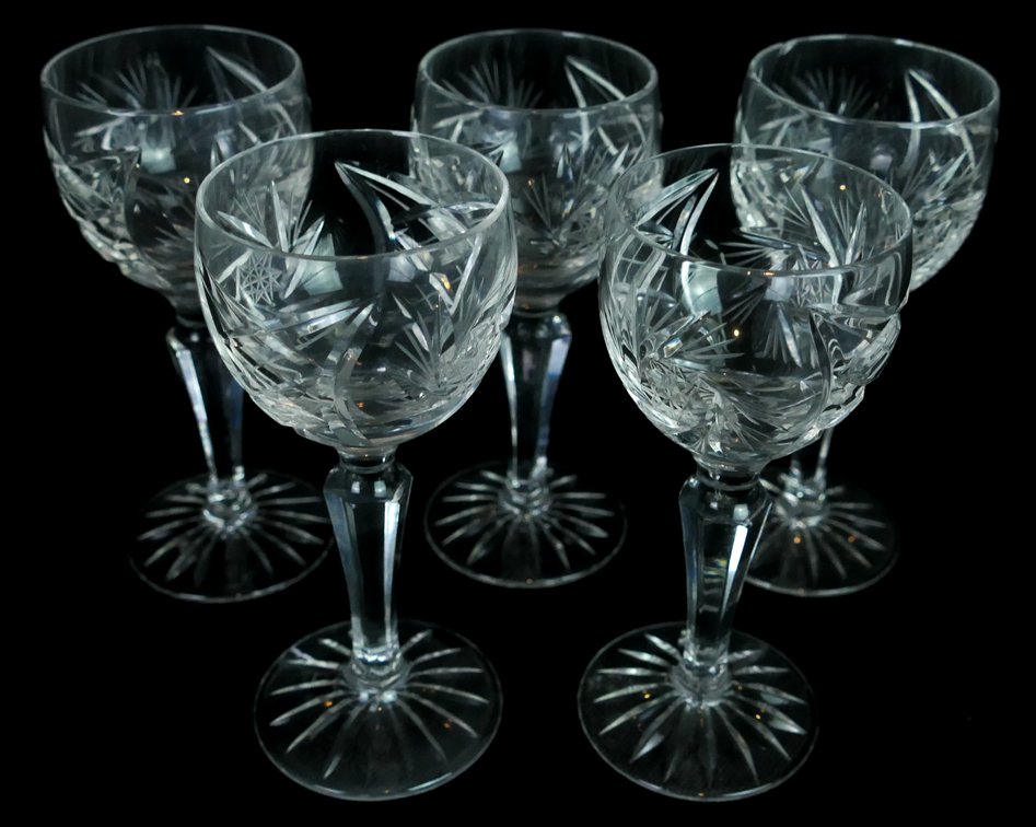 Five American Cut Juliette Cordial Glasses