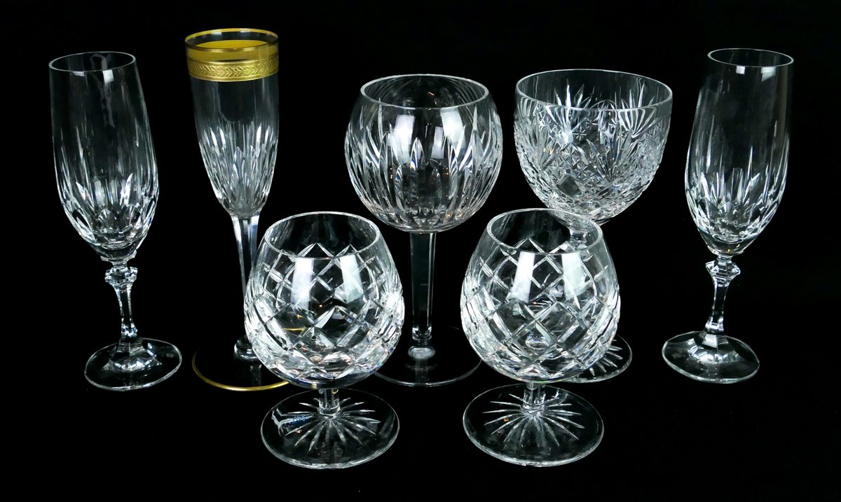 Seven Pieces of Crystal Stemware