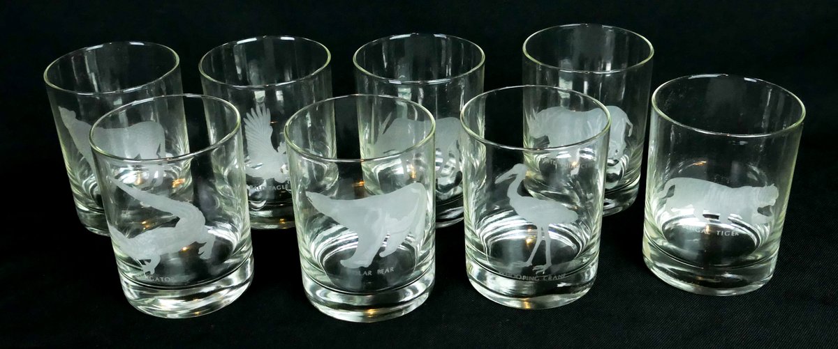 Eight Pieces Georg Jensen Endangered Species Barware