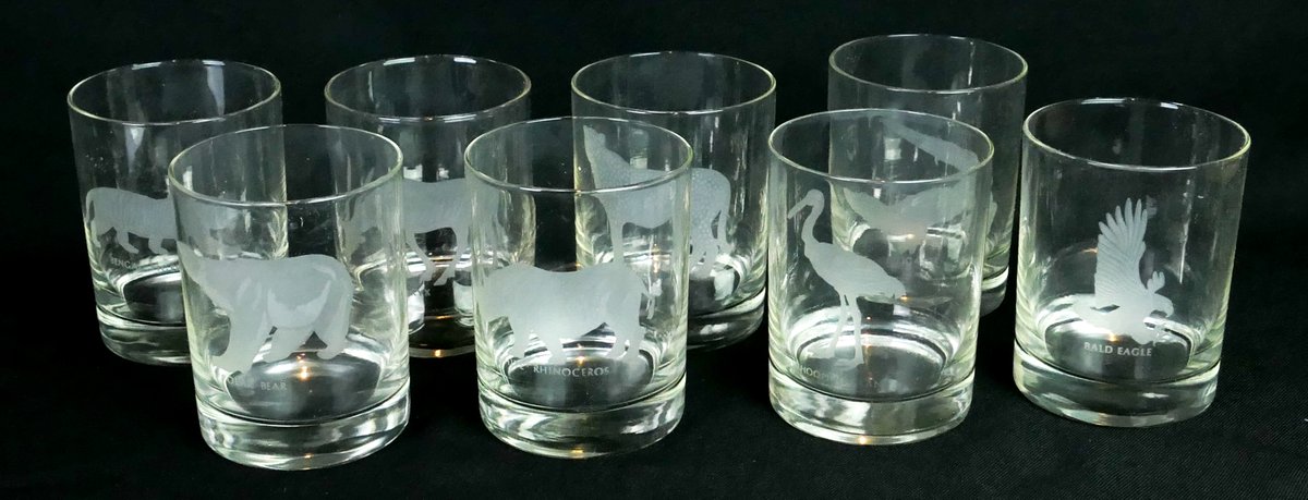 Eight Pieces Georg Jensen Endangered Species Barware