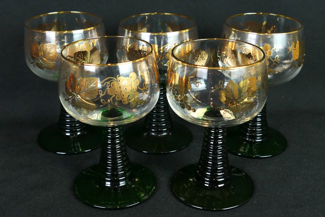 Five Bockling Water Goblets