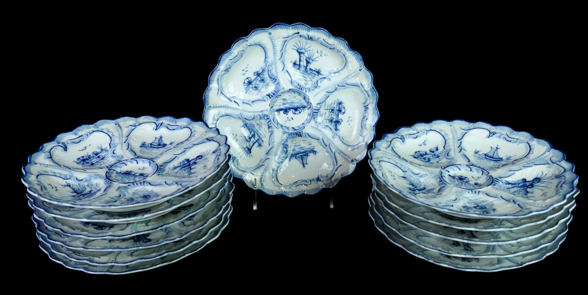 Twelve Weimar Germany Oyster Plates