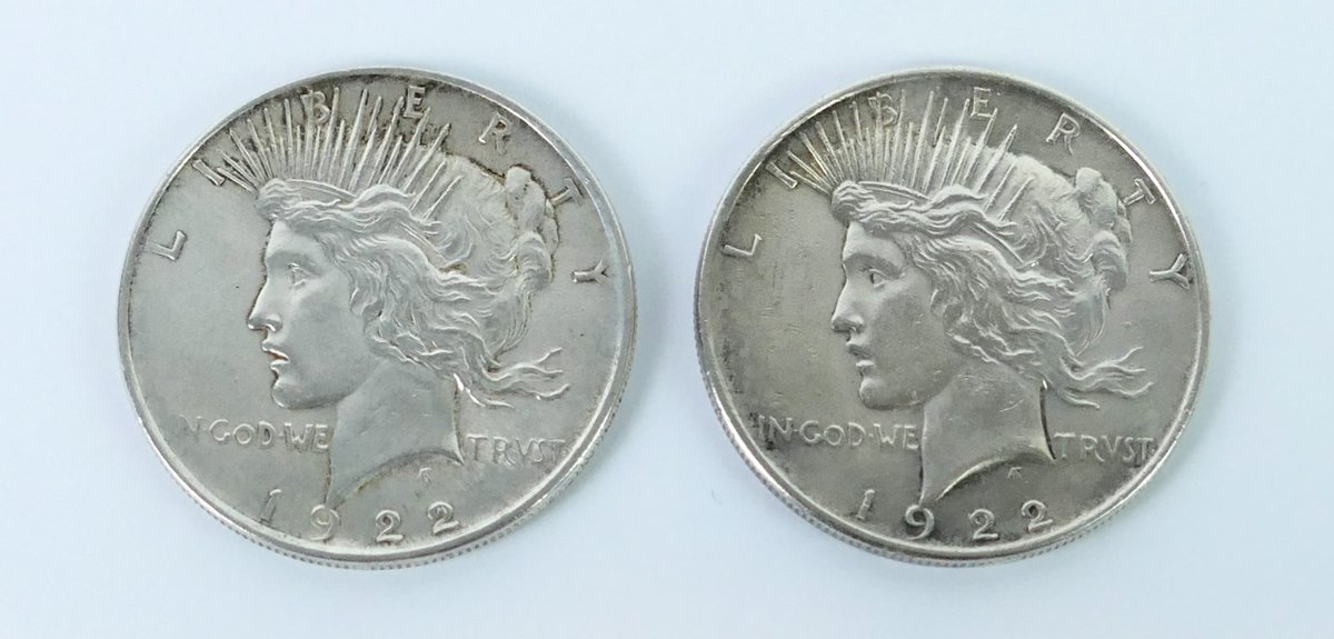 Pair of 1921 Silver Peace Dollars