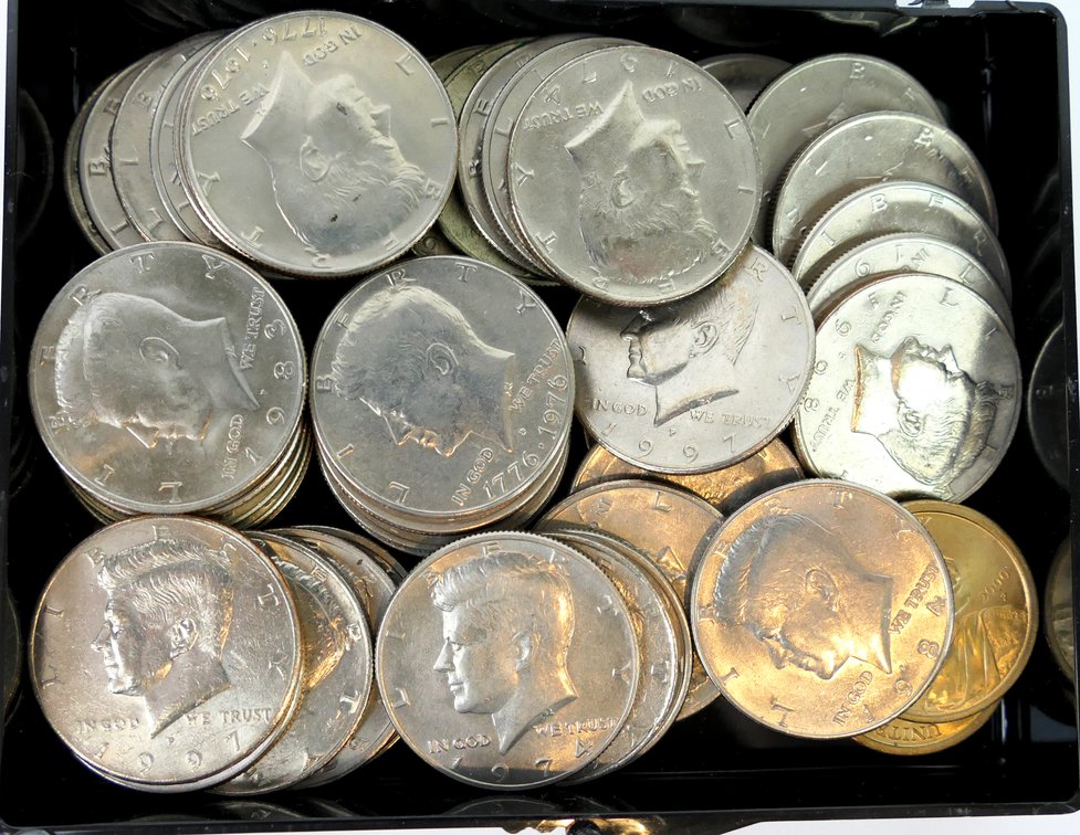 Three 1967 and 1968 Kennedy Half Dollars
