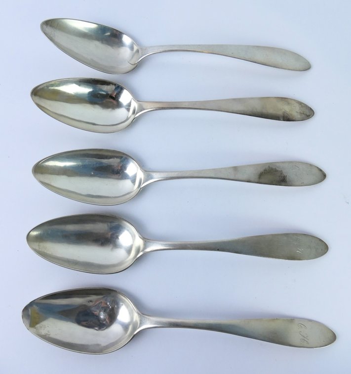 Five Coin Silver Serving Spoons
