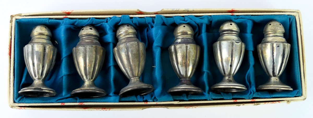 Set of Six Sterling Salt and Pepper Shakers