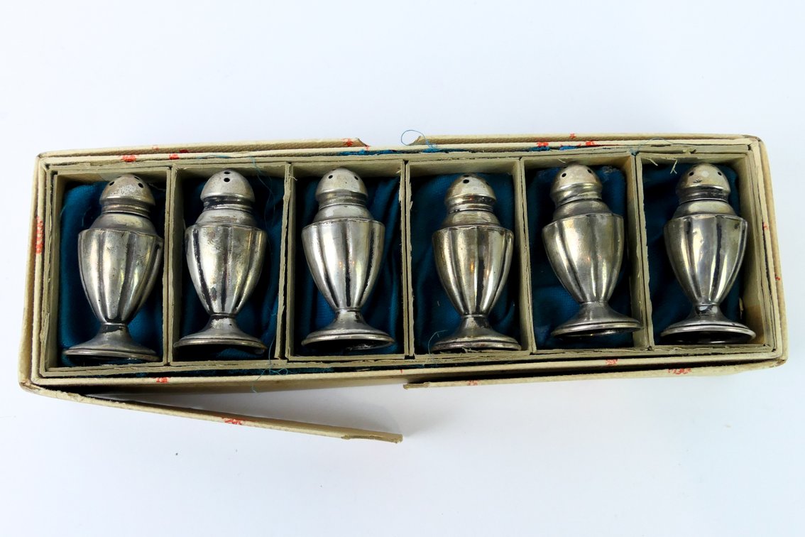 Set of Six Sterling Salt and Pepper Shakers
