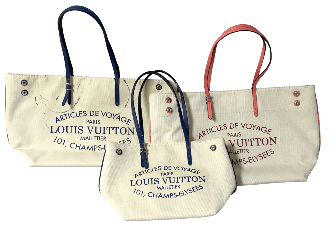 Three Louis Vuitton Articles de Voyage Canvas Totes