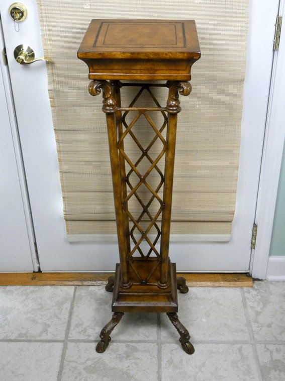 Ornate Metal and Wood Plant Stand