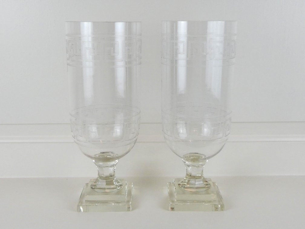 Clear Glass Accent Vase Pair