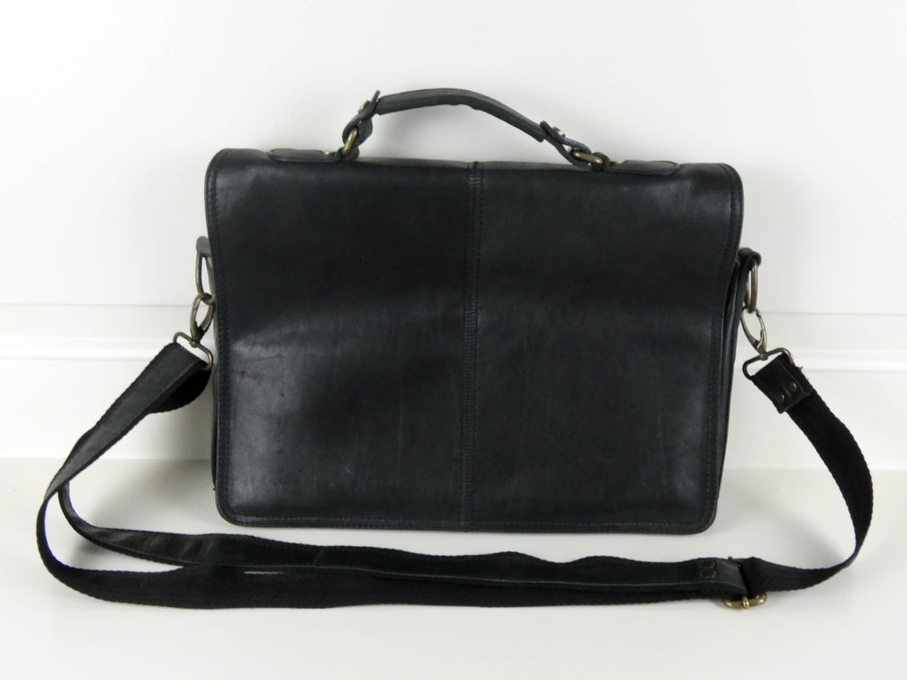 Black Leather Laptop Bag