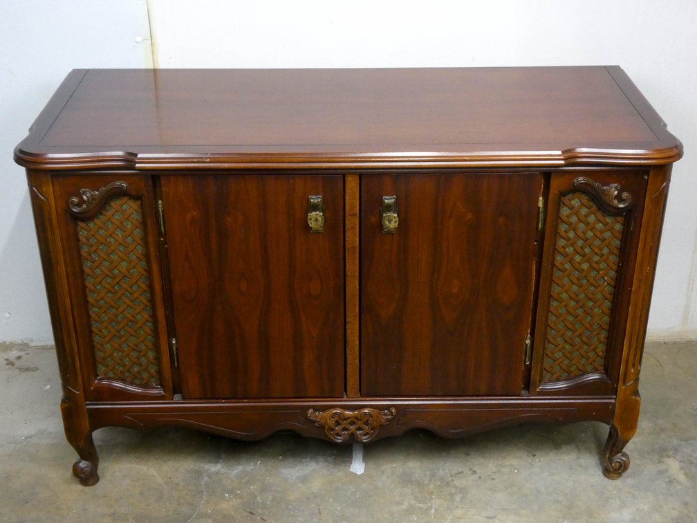 French Style Cherry Finish Console Cabinet
