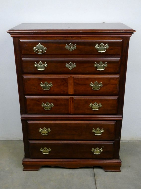 Cherry Finish Six-Drawer Chest