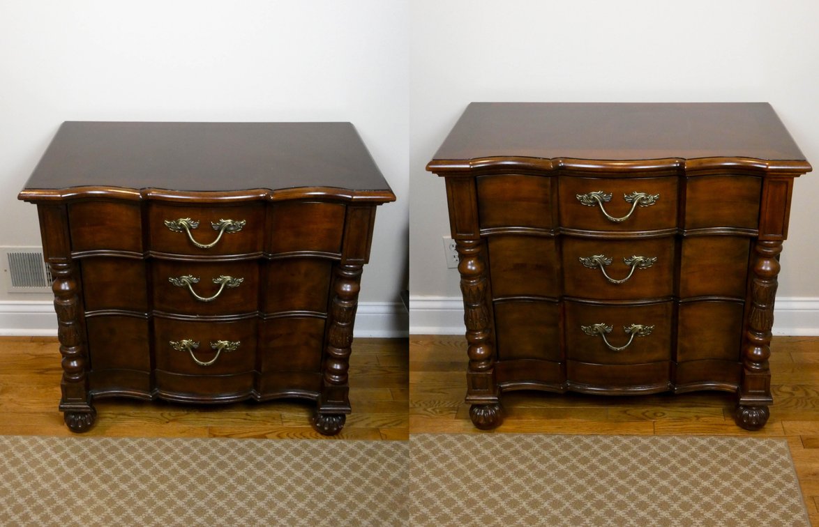 Mahogany Finish Nightstand Pair by Bernhardt