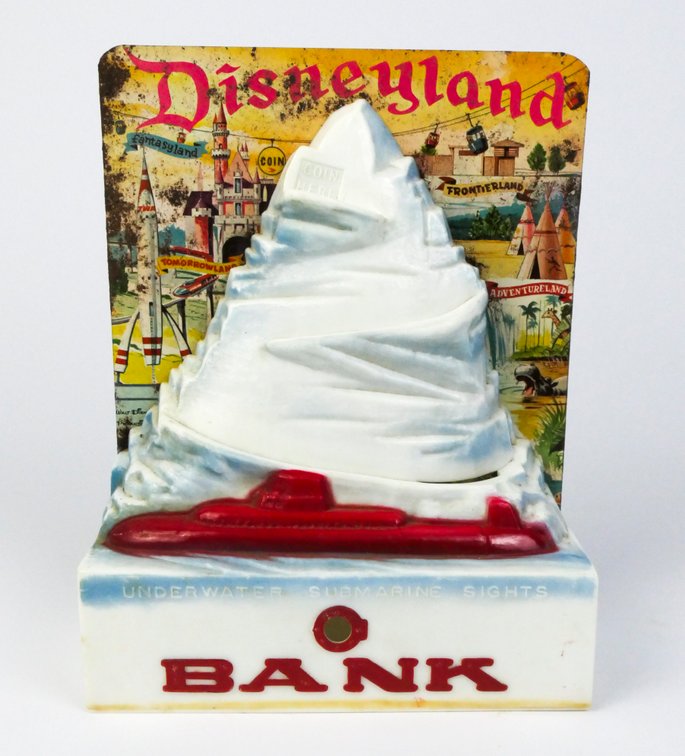 1959 Disneyland Matterhorn and Underwater Submarine Sights Coin Bank