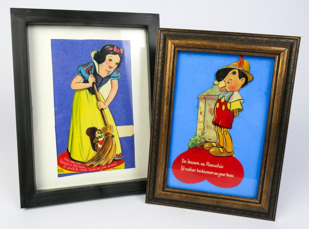Framed 1930s Disney Valentines