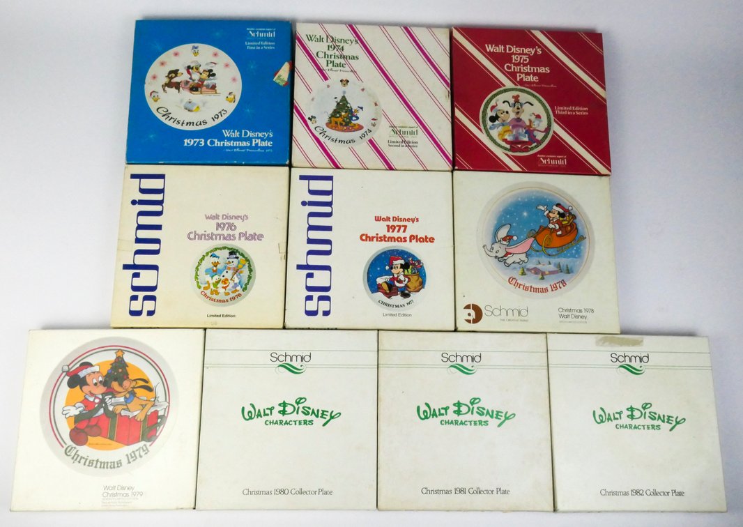 Ten Schmid Walt Disney Christmas Plates