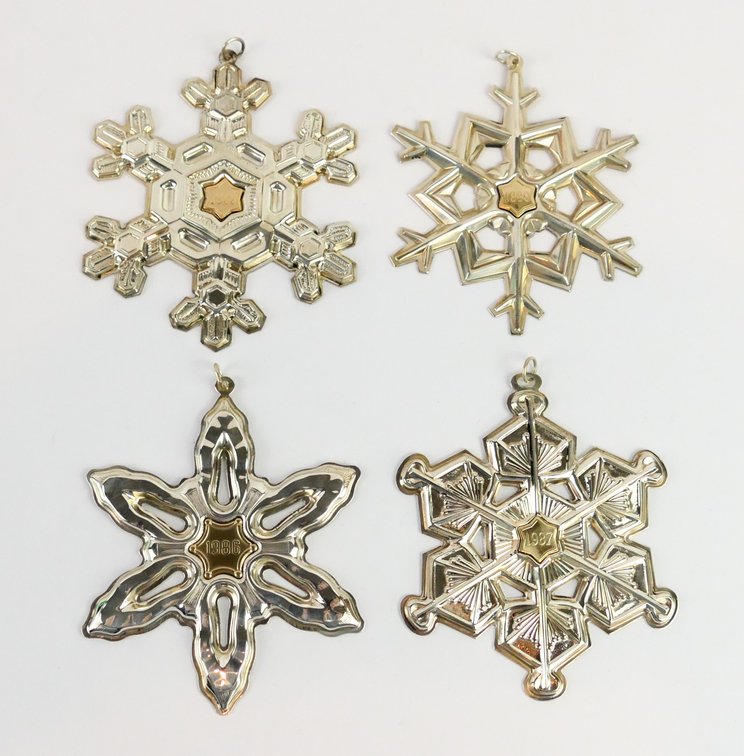 Gorham Sterling Silver Snowflake Ornaments 1986-1989