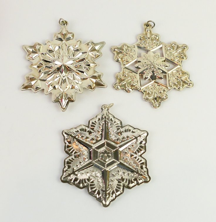 Gorham Sterling Silver Snowflake Ornaments 2009-2011