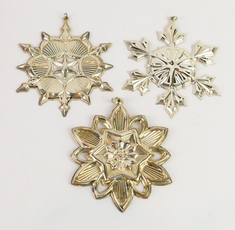 Gorham Sterling Silver Snowflake Ornaments 2006-2008