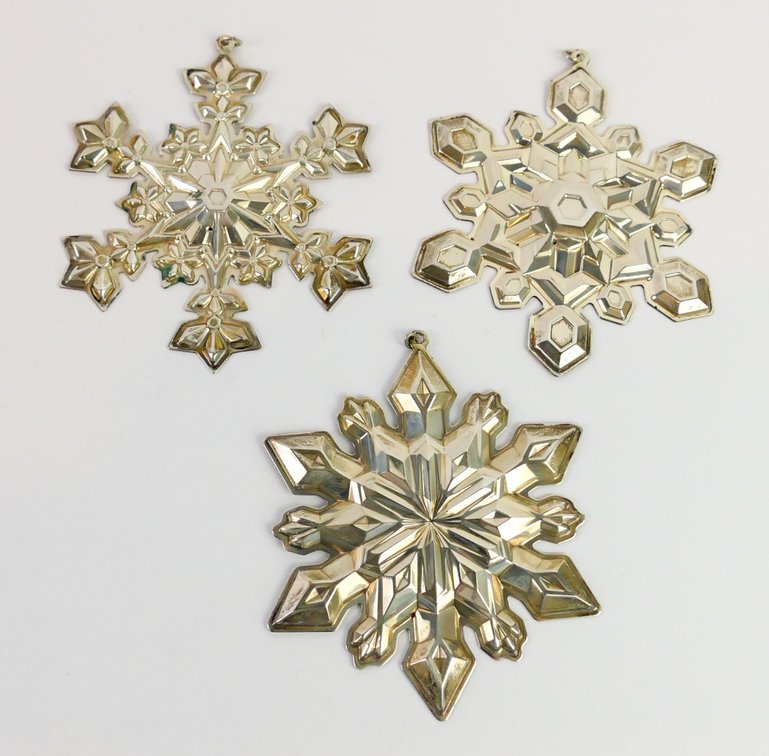 Gorham Sterling Silver Snowflake Ornaments 2000-2002