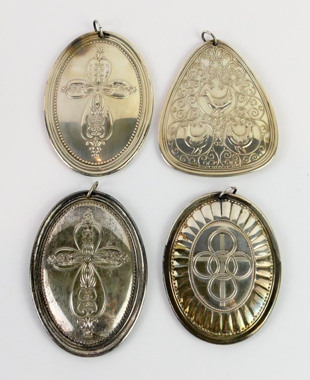 Towle Sterling Silver Medallion Ornaments 1972, 1973, and 1975