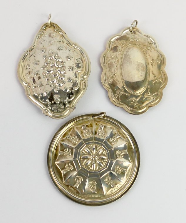 Towle Sterling Silver Medallion Ornaments 1980-1982