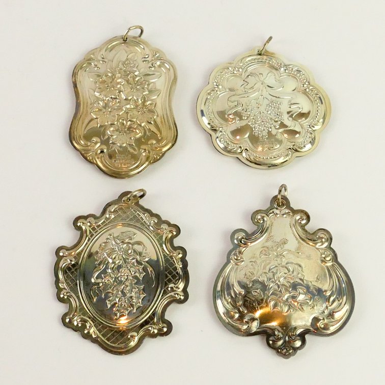 Towle Sterling Christmas Floral Medallion Ornaments 1986-1989