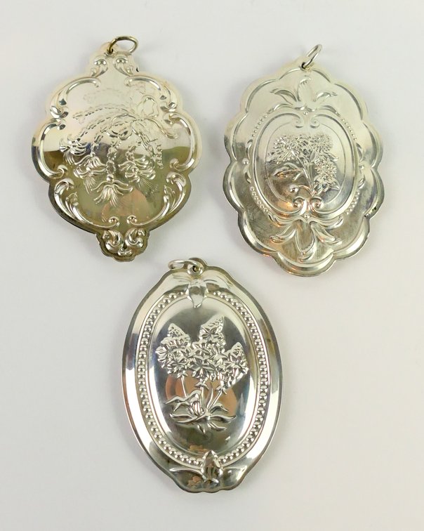 Towle Sterling Christmas Floral Medallions 1990-1992