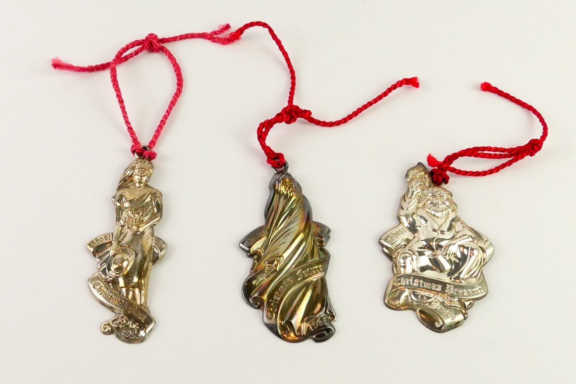 Oneida Sterling "A Christmas Carol" Ornaments 1993-1995