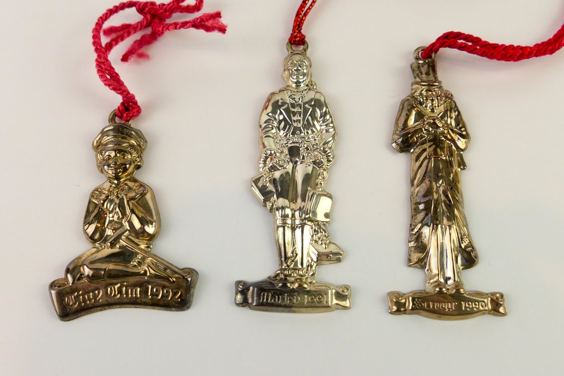 Oneida Sterling "A Christmas Carol" Ornaments 1990-1992