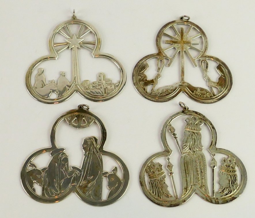 Lunt Sterling Trefoil Ornaments 1972-1975