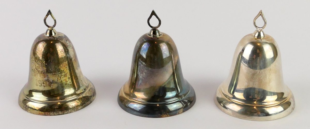 Three Reed and Barton Sterling Christmas Bells 1990-1992