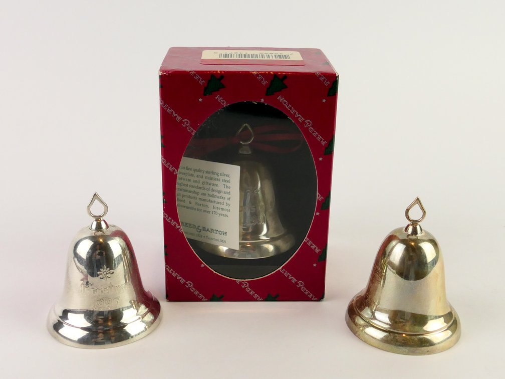 Three Reed and Barton Sterling Christmas Bells 1997 and 1999