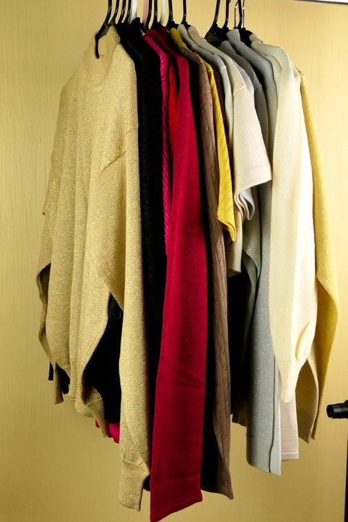 Twenty-Two Short and Long Sleeved Knit Sweater Tops