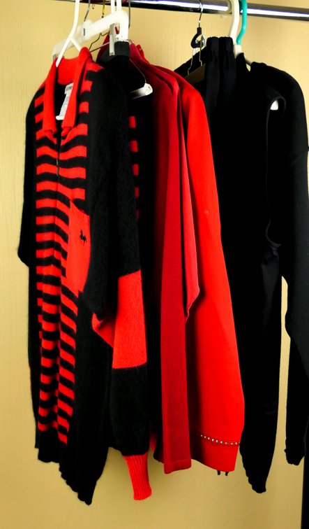 Nine Large Red and Black Women's Sets