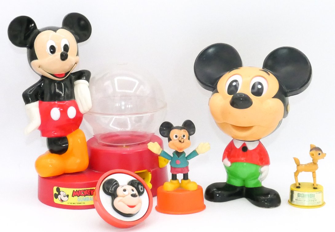 Vintage Mickey Mouse and Bambi Toys
