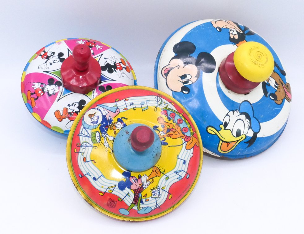 Chein and Co. Disney Tin Litho Spinning Tops