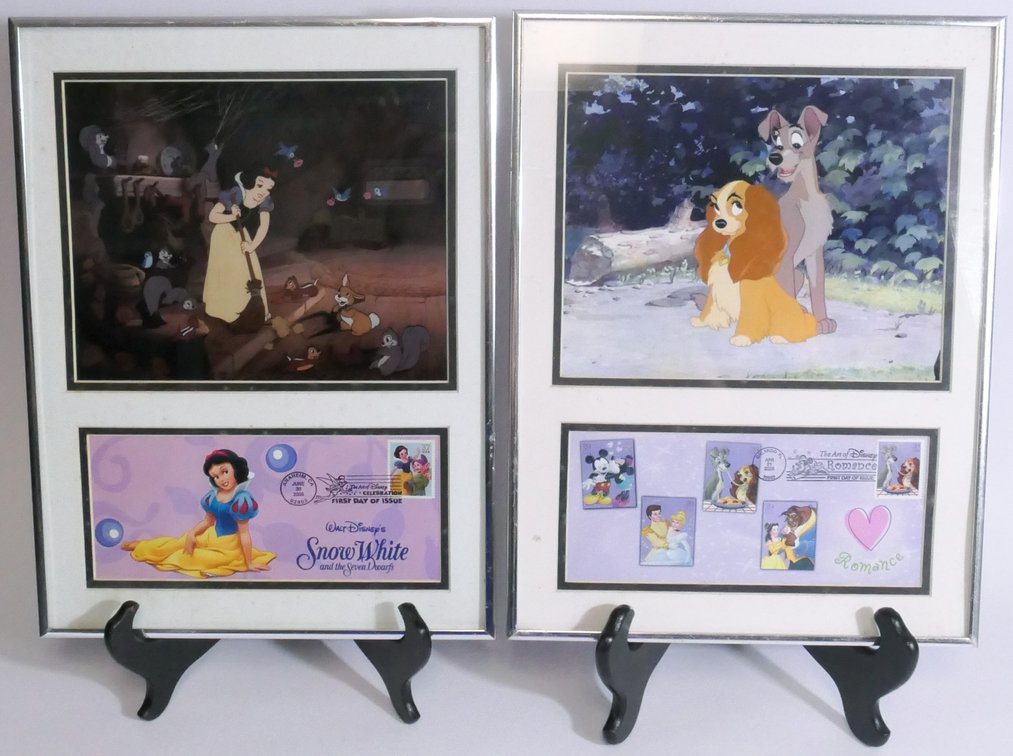 Two Disney Framed Stamps and Prints