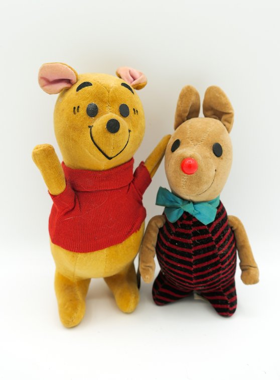 1960's Gund Piglet and Pooh Plush Toys