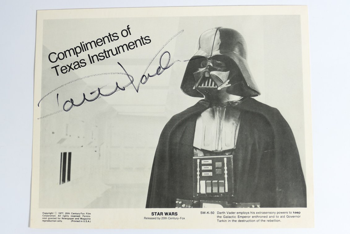 1977 Darth Vader Promo Autograph