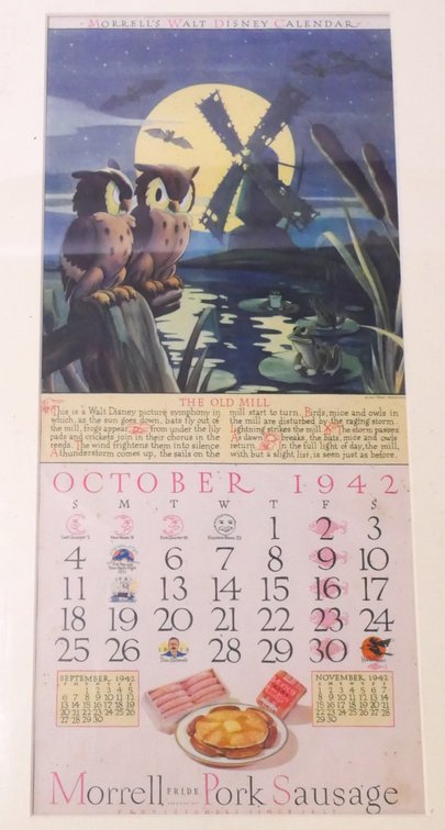 1942 Morrell's Walt Disney Calendar Page