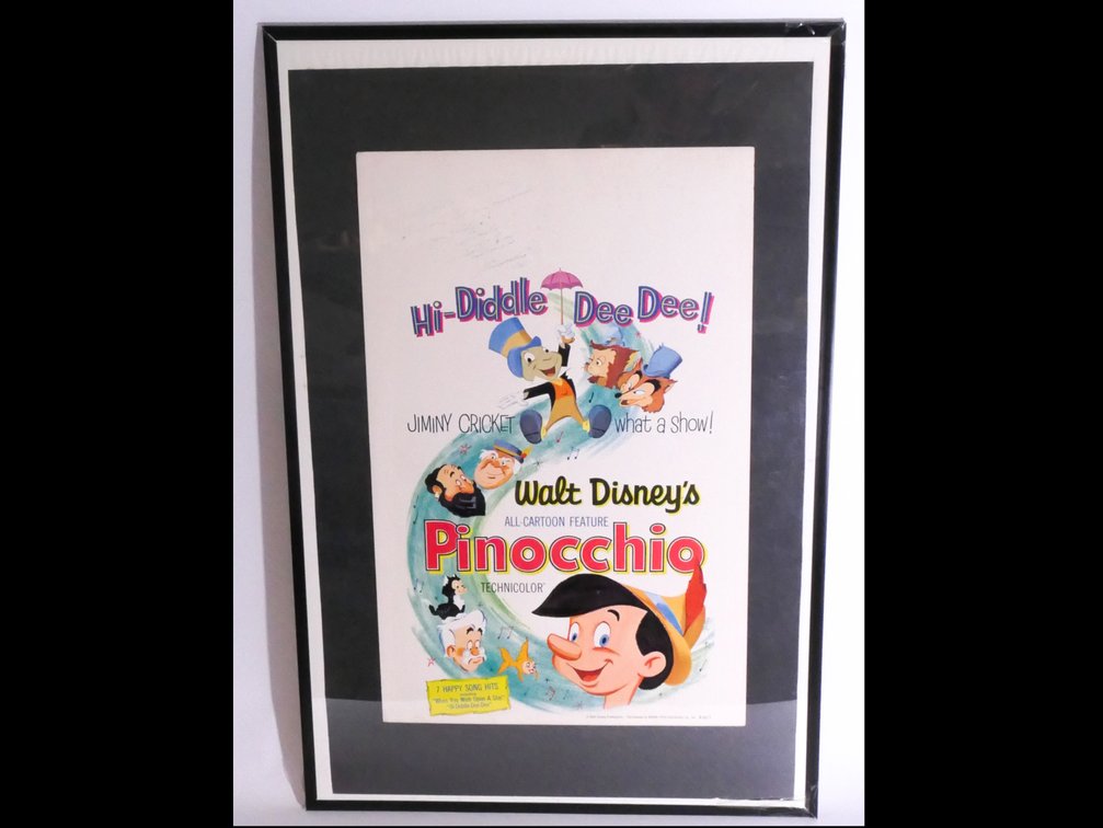 Walt Disney Signed Pinocchio Poster