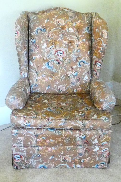High Back Floral Wingback Chair