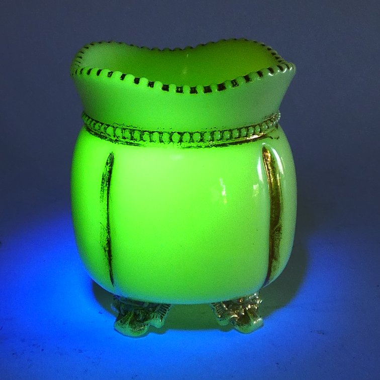 Uranium Glass Georgia Gem Toothpick Holder