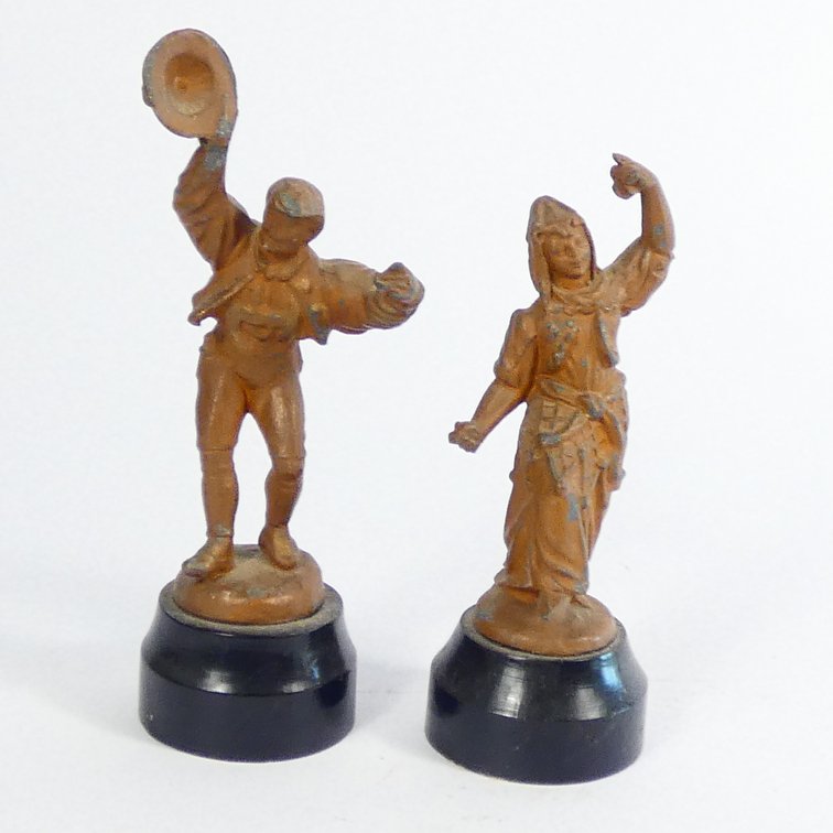 Cast Iron Dancer Figurine Pair